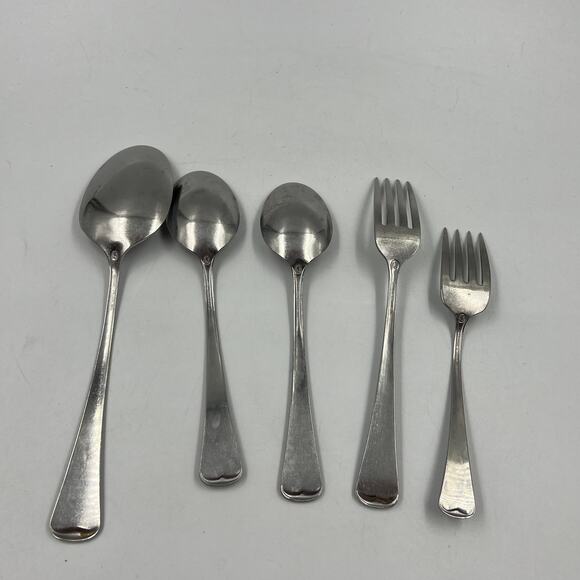 VTG 1881 Rogers Oneida Stainless American Artistry Pattern Set 3 Spoons 2 Forks - Picture 2 of 12